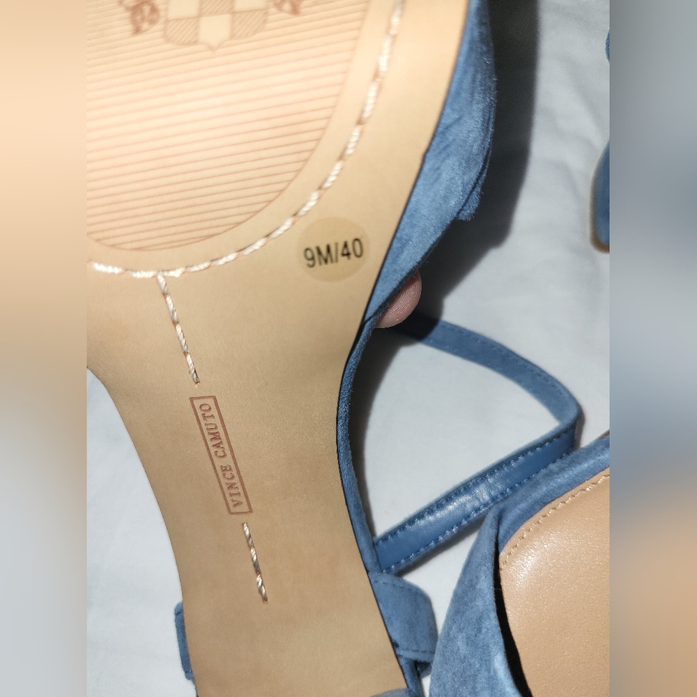 Vince Camuto Suede Blue Heeled Sandals - Picture 2 of 2